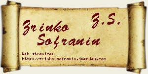 Zrinko Sofranin vizit kartica